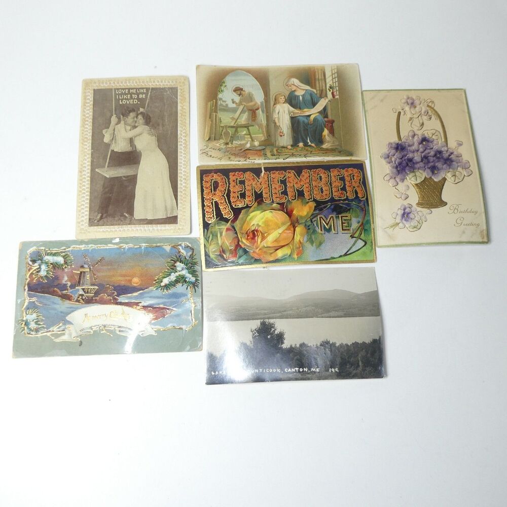 Postcards Lot Vintage Holiday RPPC Love Birthday